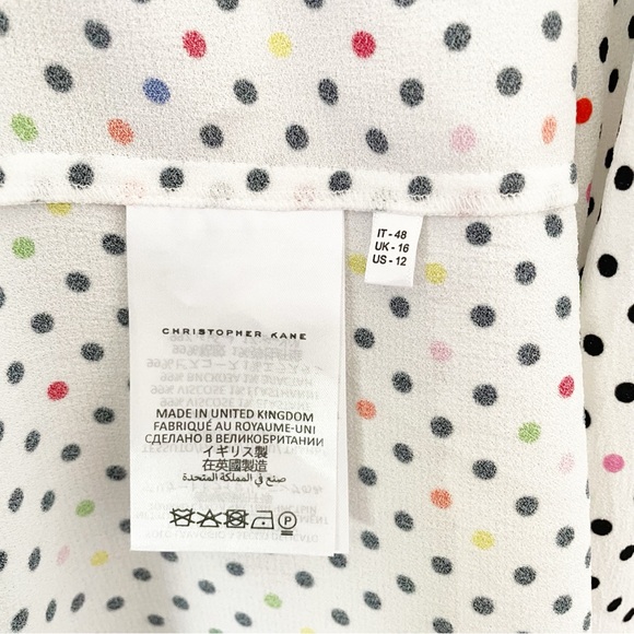 NWOT CHRISTOPHER KANE
Polka Dot Tie Neck Dress - White size 12 - Picture 14 of 16